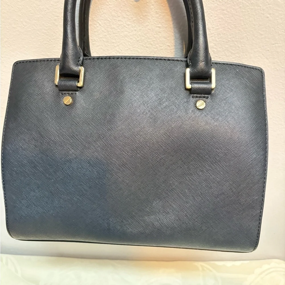 Michael Kors Black Selma Saffiano Leather Satchel